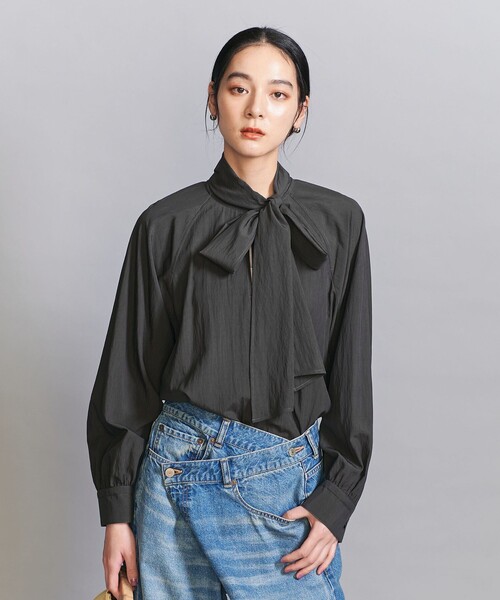 WEB限定 Wardrobe DAILY MINIMAL】リボンタイブラウス -2WAY