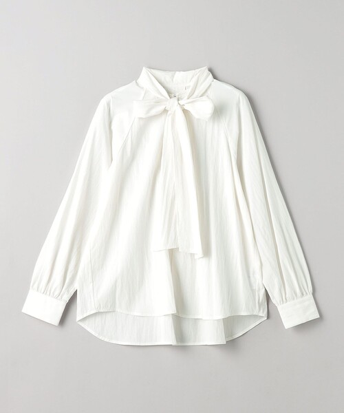 BEAUTY&YOUTH UNITED ARROWS（ビューティーアンドユースユナイテッドアローズ）の「【WEB限定 Wardrobe DAILY MINIMAL】リボンタイブラウス -2WAY/ウォッシャブル-（シャツ/ブラウス・レディース・ホワイト/ベージュ/ダークグレー・FREE）」の6枚目の写真
