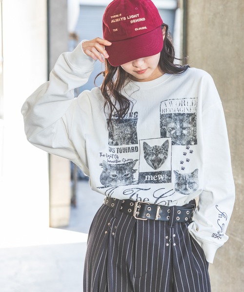 PBLIM(ページボーイリム)の「【UNISEX】キュートキャットロンT(Tシャツ/カットソー・レディース・ブラック/ホワイト・MEDIUM/LARGE)」の2枚目の写真