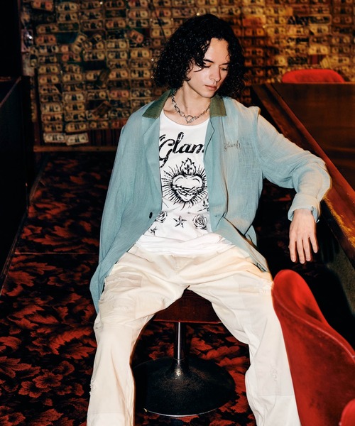 glamb（グラム）の「Sheer Long Shirt / シアーロングシャツ（シャツ/ブラウス・メンズ・ブラック/ブルー・S/M/L）」の13枚目の写真