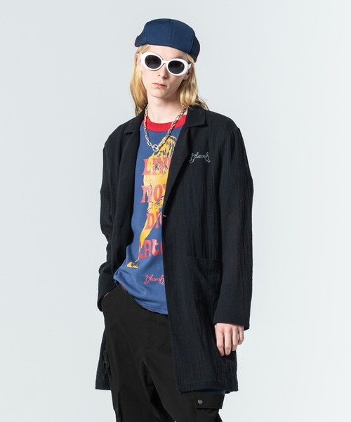 glamb（グラム）の「Sheer Long Shirt / シアーロングシャツ（シャツ/ブラウス・メンズ・ブラック/ブルー・S/M/L）」の10枚目の写真