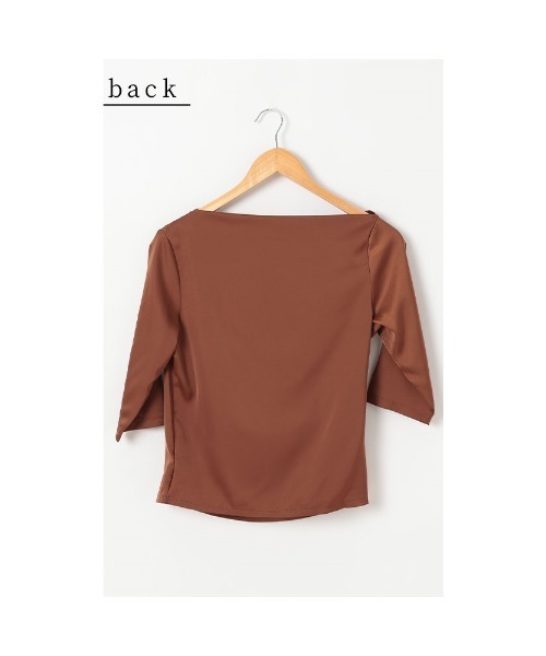 Sawa a la mode（サワアラモード）の「ドレープサテンカットソー（Tシャツ/カットソー・レディース・ブラック/ブラウン/ベージュ・FREE）」の7枚目の写真