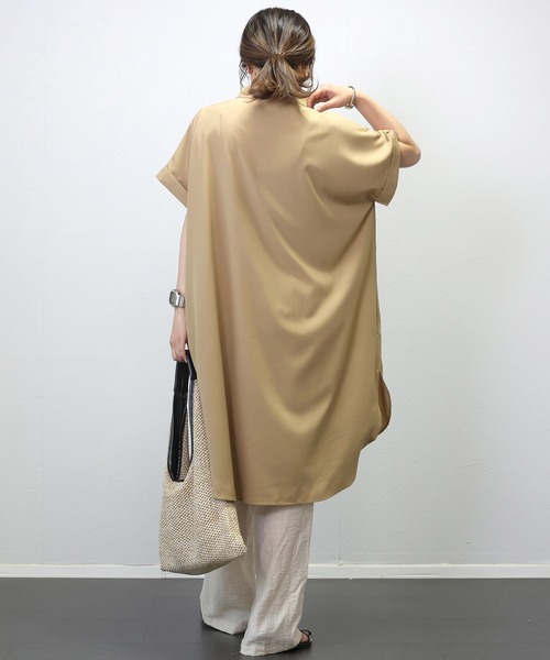 Aletta vita（アレッタビータ）の「ジョーゼット両ポケスキッパーワンピース（ワンピース・レディース・ブラック/ネイビー/モカ/ベージュ・FREE）」の21枚目の写真