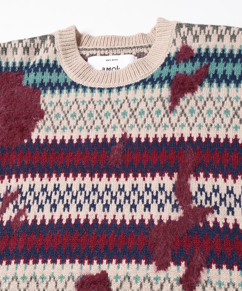 amok(アモク)の「NORDIC SWITCHING KNIT(ニット/セーター・メンズ・ベージュ/ブラック・S/M)」の11枚目の写真