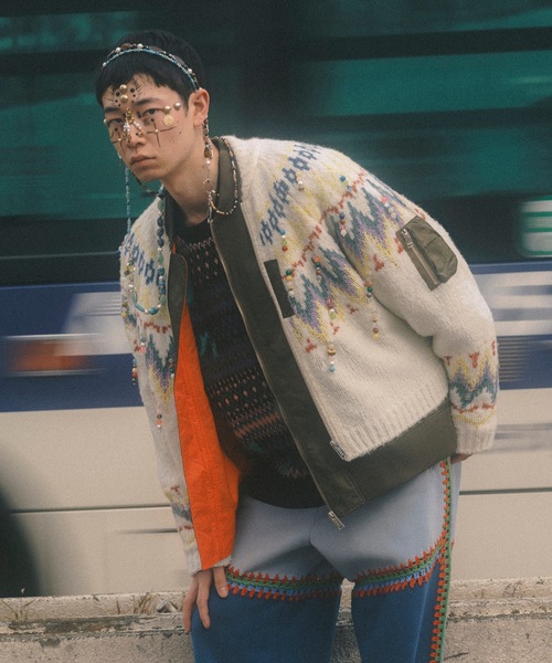 amok(アモク)の「NORDIC SWITCHING KNIT(ニット/セーター・メンズ・ベージュ/ブラック・S/M)」の14枚目の写真
