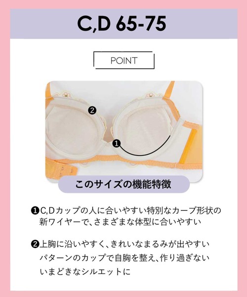 AMPHI(アンフィ)の「サイズ別設計で、あなたの着こなしを【stylist4U】ブラジャー(スタイリスト フォー・ユー)(ブラジャー・レディース・ホワイト/ターコイズブルー/ネイビー/オレンジ・C65/B75/B70/B65/E80/E75/E70/E65/D80/D75/D70/D65/C75/C70/G70/G65/G75/F80/F75/F70/F65/A75/A70)」の8枚目の写真