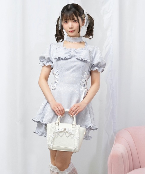 Ank Rouge（アンクルージュ）の「コルセットジャガードプリンセスSETUP（ワンピース・レディース・ホワイト/ブラック/ブルー・M）」の4枚目の写真