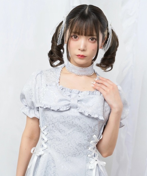 Ank Rouge（アンクルージュ）の「コルセットジャガードプリンセスSETUP（ワンピース・レディース・ホワイト/ブラック/ブルー・M）」の5枚目の写真