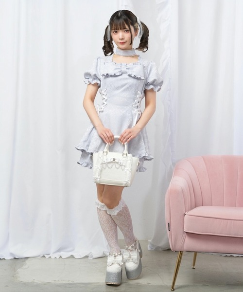 Ank Rouge（アンクルージュ）の「コルセットジャガードプリンセスSETUP（ワンピース・レディース・ホワイト/ブラック/ブルー・M）」の7枚目の写真