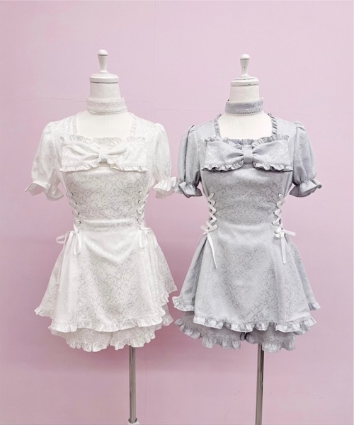 Ank Rouge（アンクルージュ）の「コルセットジャガードプリンセスSETUP（ワンピース・レディース・ホワイト/ブラック/ブルー・M）」の17枚目の写真