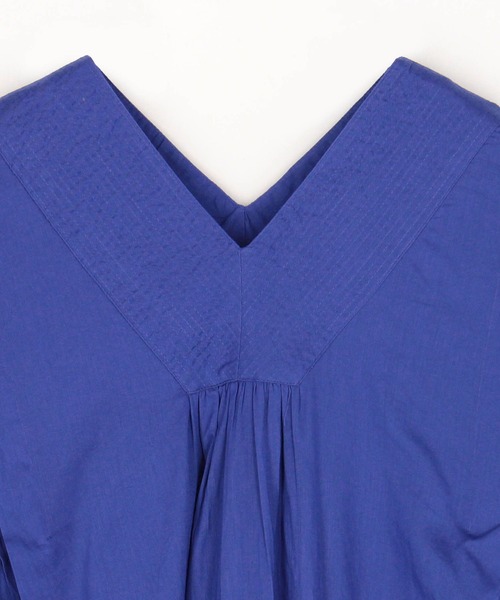 Grand PARK（グランドパーク）の「コットンボイル　カフタン風ワンピース（ワンピース・レディース・ネイビー/ブルー/ブラウン・FREE）」の10枚目の写真