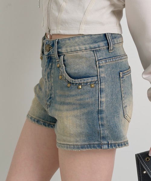 日本未発売！希少　ヴィンテージカスタムデニムショートパンツ　M FREAK'S STORE｜ワイドシルエット ヴィンテージ加工 カーブ