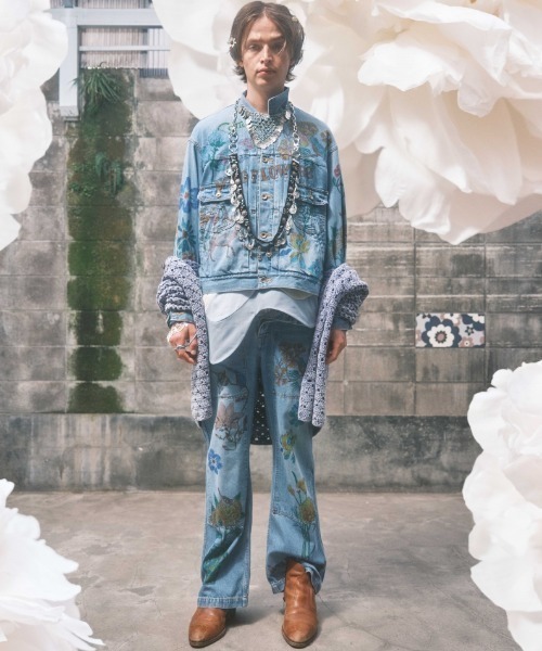 amok（アモク）の「amok /アモク/HAND-PAINT DENIM PANTS（デニム