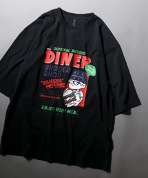 SITRY | Pigment Graphic T-Shirt/ピグメント加工 ヴィンテージライク ロックプリント オーバーサイズ 半袖Tシャツ レディース メンズ(Tシャツ/カットソー)