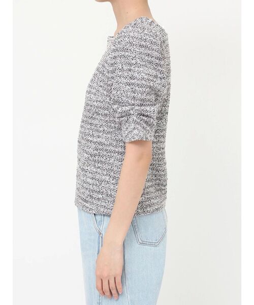 LAGUNAMOON(ラグナムーン)の「ツイードカットトップス(Tシャツ/カットソー・レディース・ブラック/ホワイト・FREE)」の4枚目の写真