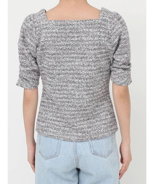 LAGUNAMOON(ラグナムーン)の「ツイードカットトップス(Tシャツ/カットソー・レディース・ブラック/ホワイト・FREE)」の5枚目の写真