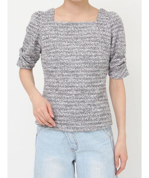 LAGUNAMOON(ラグナムーン)の「ツイードカットトップス(Tシャツ/カットソー・レディース・ブラック/ホワイト・FREE)」の14枚目の写真