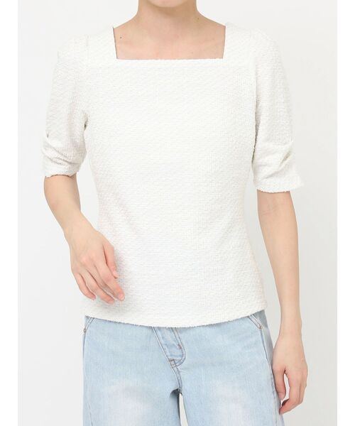 セール】ツイードカットトップス（Tシャツ/カットソー