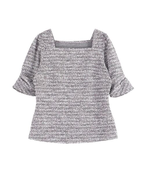 セール】ツイードカットトップス（Tシャツ/カットソー