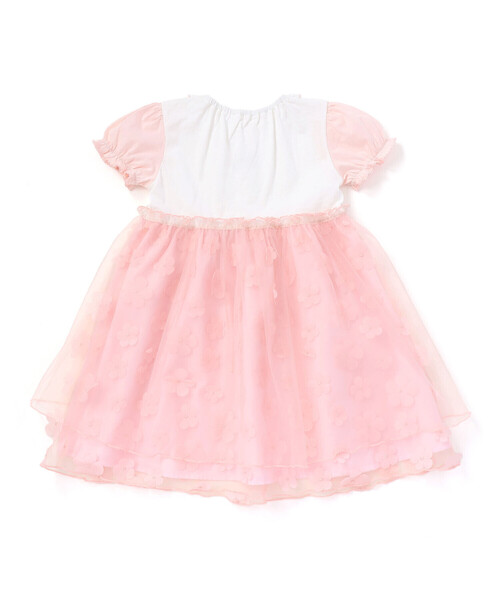 SLAP SLIP（スラップスリップ）の「【お揃い】【絵本コラボ-みつごようせいのおしゃれなドレスやさん-】フワフワチュールお花畑ワンピース(80~130cm)（ワンピース・キッズ・ピンク/ブルー・120cm/100cm/130cm/110cm/80ｃｍ/90cm）」の7枚目の写真