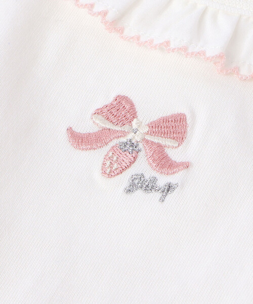 SLAP SLIP（スラップスリップ）の「【お揃い】【絵本コラボ-みつごようせいのおしゃれなドレスやさん-】フワフワチュールお花畑ワンピース(80~130cm)（ワンピース・キッズ・ピンク/ブルー・120cm/100cm/130cm/110cm/80ｃｍ/90cm）」の9枚目の写真