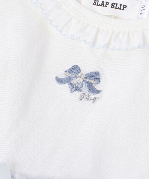 SLAP SLIP（スラップスリップ）の「【お揃い】【絵本コラボ-みつごようせいのおしゃれなドレスやさん-】フワフワチュールお花畑ワンピース(80~130cm)（ワンピース・キッズ・ピンク/ブルー・120cm/100cm/130cm/110cm/80ｃｍ/90cm）」の18枚目の写真