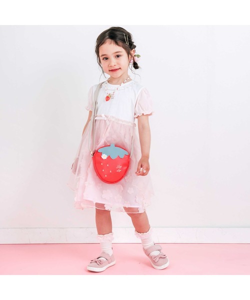 SLAP SLIP（スラップスリップ）の「【お揃い】【絵本コラボ-みつごようせいのおしゃれなドレスやさん-】フワフワチュールお花畑ワンピース(80~130cm)（ワンピース・キッズ・ピンク/ブルー・120cm/100cm/130cm/110cm/80ｃｍ/90cm）」の19枚目の写真