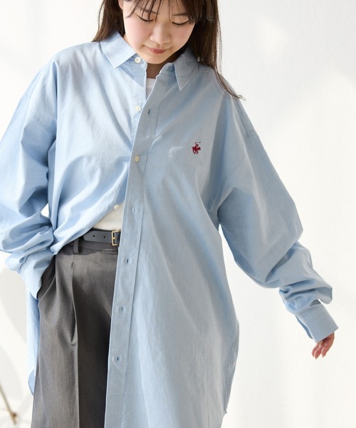ROPE' PICNIC（ロペピクニック）の「【BEVERLY HILLS POLO CLUB/ビバリーヒルズポロクラブ】BIGシャツ（シャツ/ブラウス・レディース・ライトグレー/レッド系その他/ブルー系その他5/サックスブルー/ダークグリーン・38）」の4枚目の写真