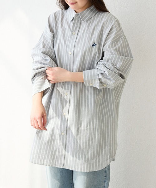 ROPE' PICNIC（ロペピクニック）の「【BEVERLY HILLS POLO CLUB/ビバリーヒルズポロクラブ】BIGシャツ（シャツ/ブラウス・レディース・ライトグレー/レッド系その他/ブルー系その他5/サックスブルー/ダークグリーン・38）」の21枚目の写真