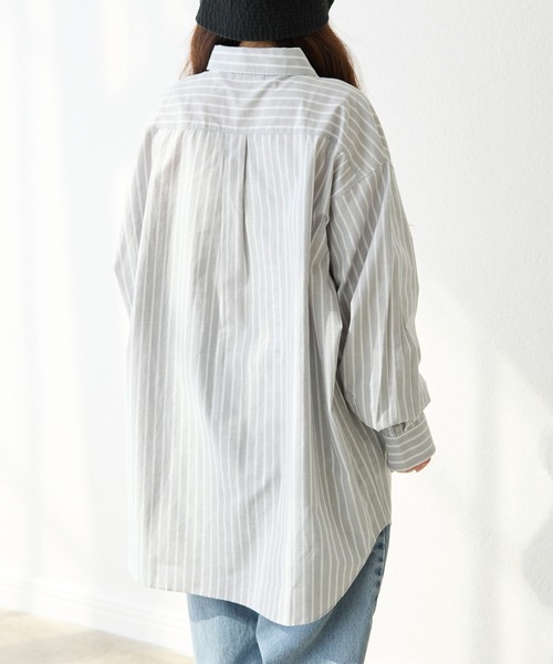 ROPE' PICNIC（ロペピクニック）の「【BEVERLY HILLS POLO CLUB/ビバリーヒルズポロクラブ】BIGシャツ（シャツ/ブラウス・レディース・ライトグレー/レッド系その他/ブルー系その他5/サックスブルー/ダークグリーン・38）」の22枚目の写真