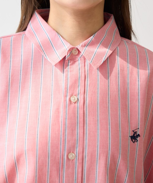 ROPE' PICNIC（ロペピクニック）の「【BEVERLY HILLS POLO CLUB/ビバリーヒルズポロクラブ】BIGシャツ（シャツ/ブラウス・レディース・ライトグレー/レッド系その他/ブルー系その他5/サックスブルー/ダークグリーン・38）」の7枚目の写真