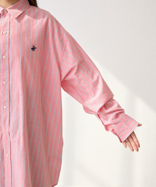 ROPE' PICNIC（ロペピクニック）の「【BEVERLY HILLS POLO CLUB/ビバリーヒルズポロクラブ】BIGシャツ（シャツ/ブラウス・レディース・ライトグレー/レッド系その他/ブルー系その他5/サックスブルー/ダークグリーン・38）」の8枚目の写真