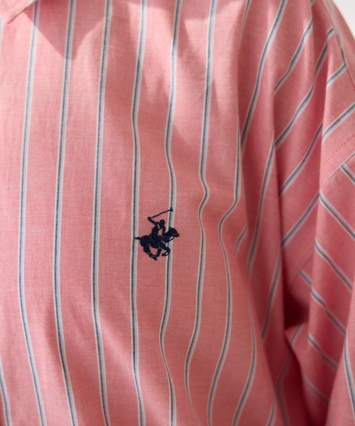 ROPE' PICNIC（ロペピクニック）の「【BEVERLY HILLS POLO CLUB/ビバリーヒルズポロクラブ】BIGシャツ（シャツ/ブラウス・レディース・ライトグレー/レッド系その他/ブルー系その他5/サックスブルー/ダークグリーン・38）」の10枚目の写真