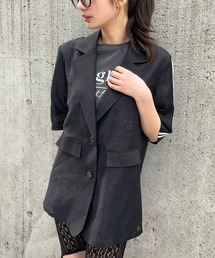 FOREVER 21 | 【2025SS】半袖シアーラインジャケット(テーラードジャケット)