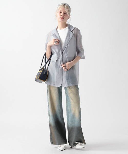 FOREVER 21(フォーエバー トゥエンティーワン)の「【2025SS】半袖シアーラインジャケット(テーラードジャケット・レディース・グレー/ブラック・FREE)」の14枚目の写真