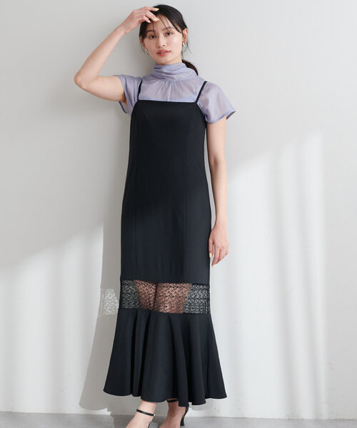 natural couture（ナチュラルクチュール）の「【大人ナチュ】レース切り替えキャミワンピース（ワンピース・レディース・オフホワイト/ブラック・FREE）」の15枚目の写真