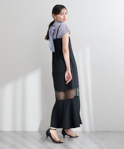 natural couture（ナチュラルクチュール）の「【大人ナチュ】レース切り替えキャミワンピース（ワンピース・レディース・オフホワイト/ブラック・FREE）」の18枚目の写真