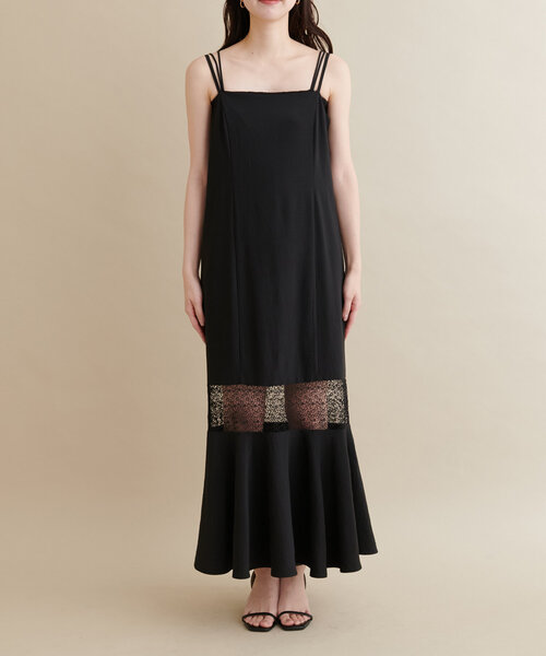 natural couture（ナチュラルクチュール）の「【大人ナチュ】レース切り替えキャミワンピース（ワンピース・レディース・オフホワイト/ブラック・FREE）」の20枚目の写真