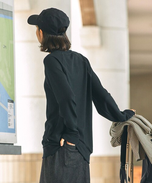 AIGLE(エーグル)の「吸水速乾 ロングスリーブワッフル長袖Tシャツ RP(Tシャツ/カットソー・メンズ・ブラック/モスグリーン・S/M/L/XL)」の6枚目の写真