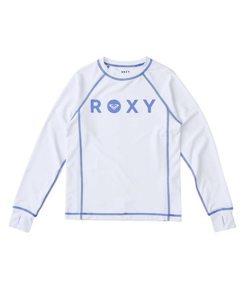 ROXY（ロキシー）の「MINI RASHIE L/S /ロキシーキッズUVケア長袖ラッシュガード（水着）（ラッシュガード・キッズ・ブラック/ホワイト/ターコイズブルー・120/130/140/150/110）」の2枚目の写真