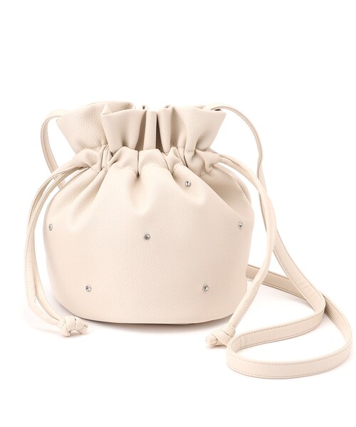 SHOO・LA・RUE（シューラルー）の「キラキラパーツ付き巾着ショルダーバッグ（ショルダーバッグ・レディース・アイボリー/ブラック/シルバー系その他・00）」の7枚目の写真