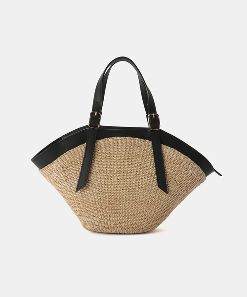 La TOTALITE（ラトータリテ）の「【VIOLAd’ORO/ヴィオラドーロ】アバカ*レザーカゴBAG（かごバッグ・レディース・アイボリー/ブラック・FREE）」の4枚目の写真