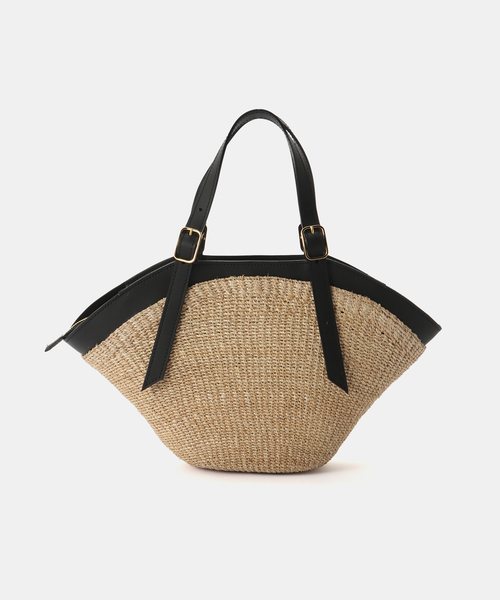 La TOTALITE（ラトータリテ）の「【VIOLAd’ORO/ヴィオラドーロ】アバカ*レザーカゴBAG（かごバッグ・レディース・アイボリー/ブラック・FREE）」の6枚目の写真