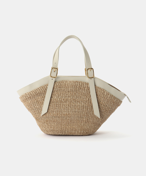 La TOTALITE（ラトータリテ）の「【VIOLAd’ORO/ヴィオラドーロ】アバカ*レザーカゴBAG（かごバッグ・レディース・アイボリー/ブラック・FREE）」の13枚目の写真