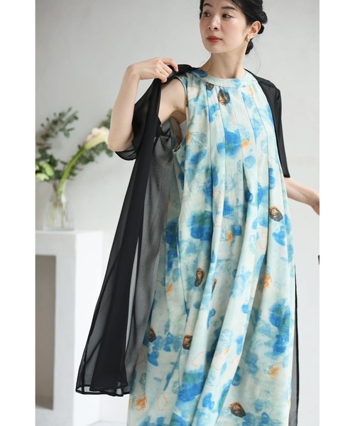 cawaii(カワイイ)の「初夏のみずみずしい果物モチーフアートミディアムワンピース(ワンピース・レディース・ブルー・FREE)」の2枚目の写真