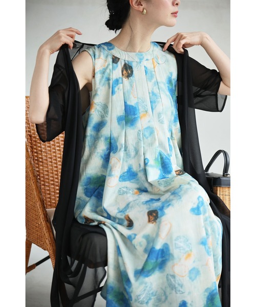 cawaii(カワイイ)の「初夏のみずみずしい果物モチーフアートミディアムワンピース(ワンピース・レディース・ブルー・FREE)」の6枚目の写真