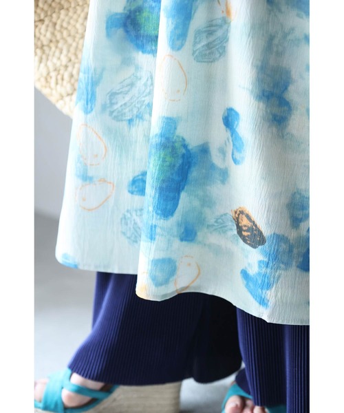 cawaii(カワイイ)の「初夏のみずみずしい果物モチーフアートミディアムワンピース(ワンピース・レディース・ブルー・FREE)」の9枚目の写真