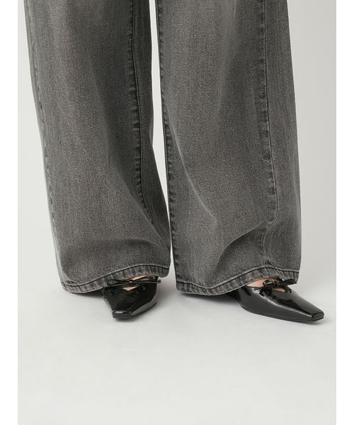 FRAY I.D（フレイアイディー）の「ハイウエストワイドデニムパンツ（デニムパンツ・レディース・ブラック/ライトブルー・0/1/00）」の11枚目の写真