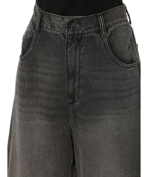 FRAY I.D（フレイアイディー）の「ハイウエストワイドデニムパンツ（デニムパンツ・レディース・ブラック/ライトブルー・0/1/00）」の17枚目の写真