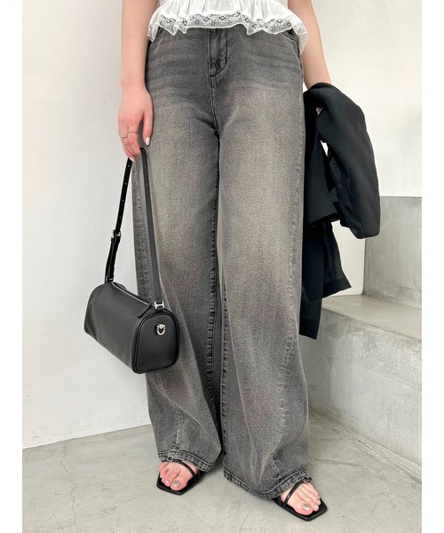 新品FRAY.ID ハイウエストワイドデニムパンツ ハイウエストワイドデニムパンツ（デニムパンツ/ジーンズ